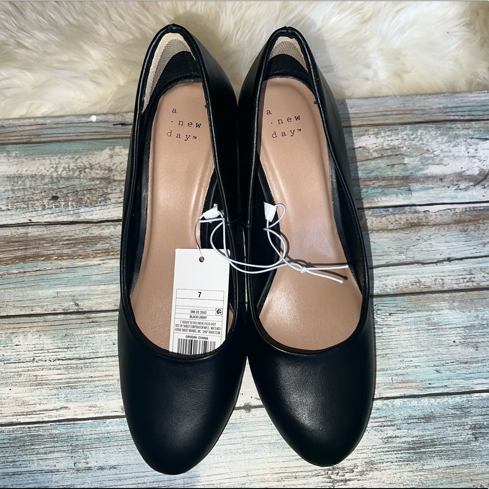 A New Day Jinny Black Women’s Heels sz 7 NWT!